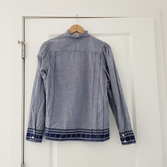 Roller Rabbit Snowflake Stripe Jacquard Lisbeth Top Cotton Coastal - Picture 5 of 11